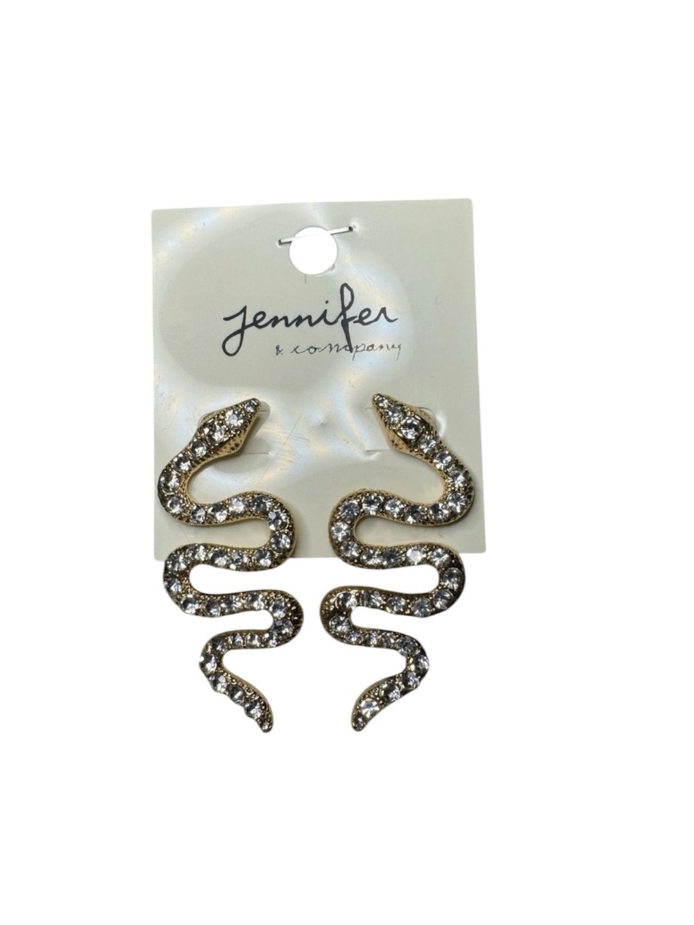 Jennifer & Company Gold Serpentine Earrings with Textured Design